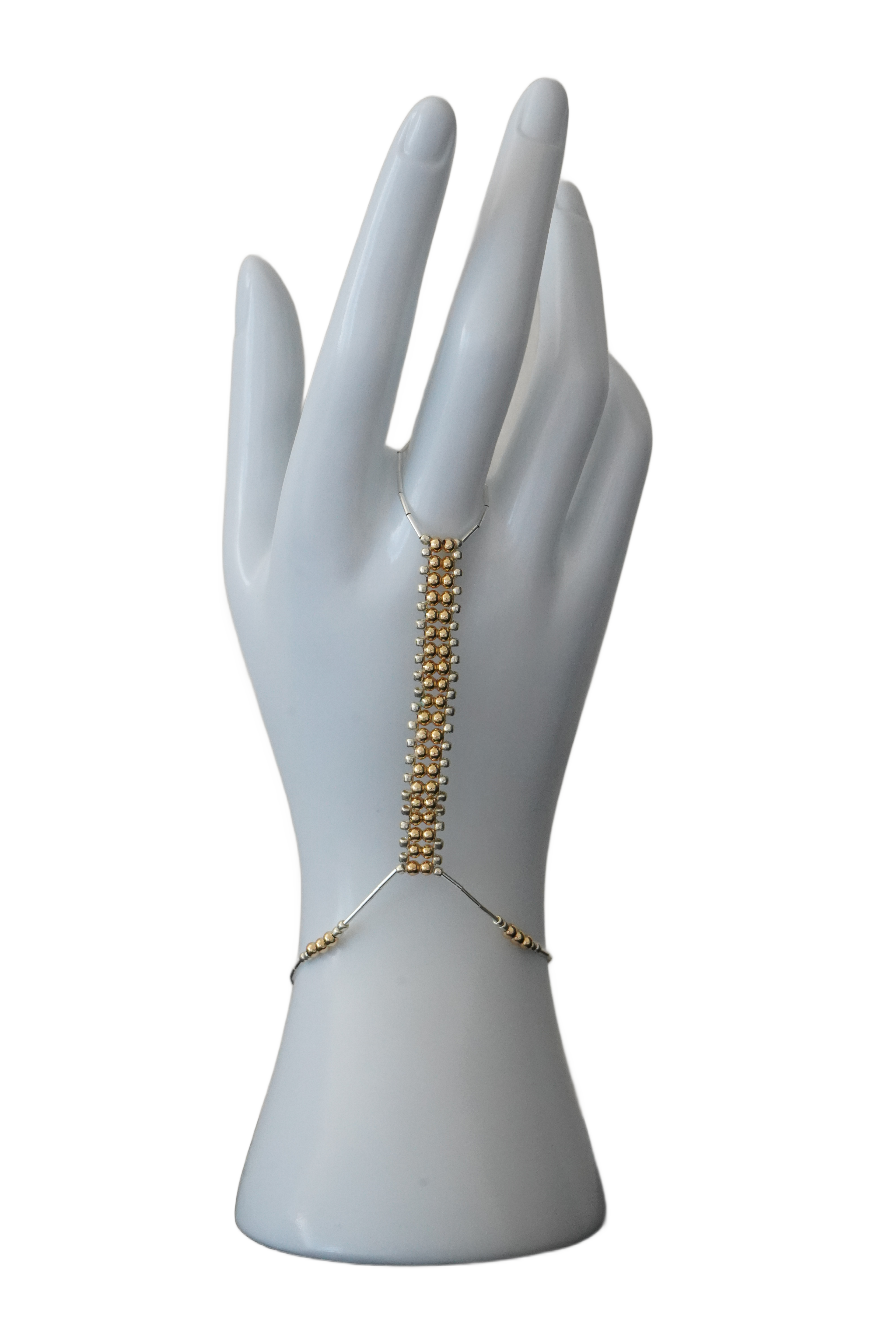 Silver with Gold Hand Chain