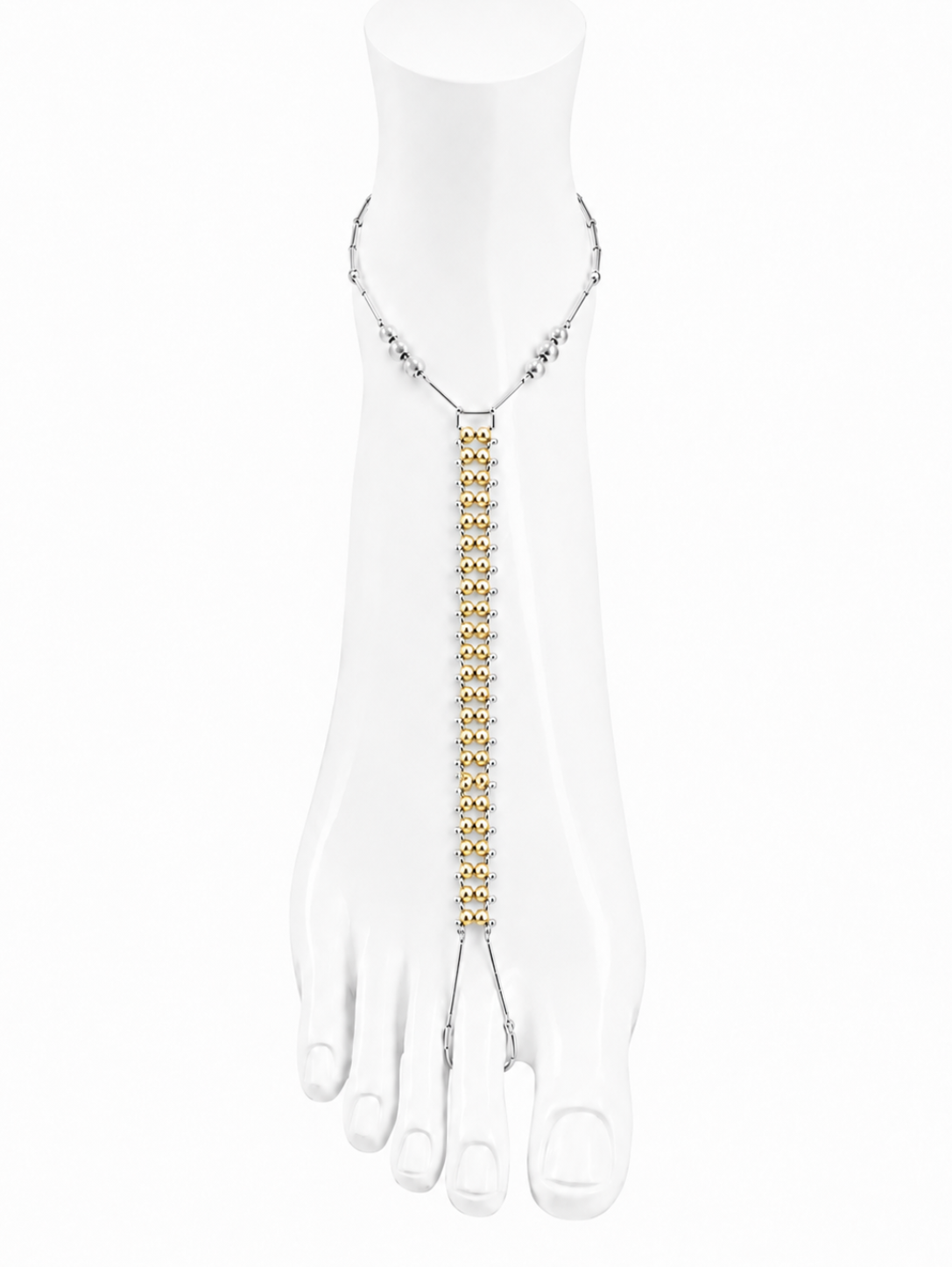 Silver with Gold Ankle Chain